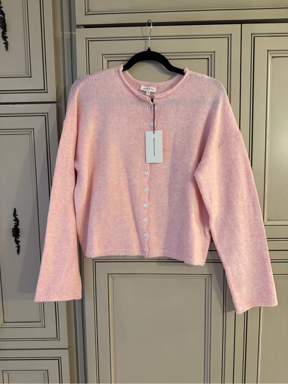 NWT MIMOSA DANA Lightweight Sherbet Pink Button-Down Knit Cardigan Sweater Sz Sm
